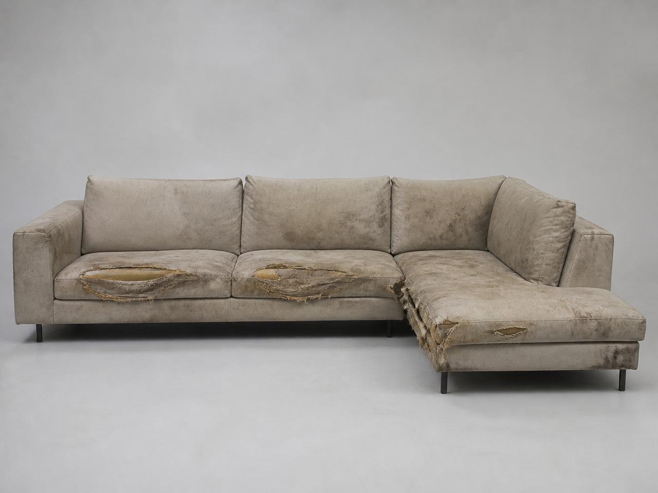 L-Shaped Sectional before repair